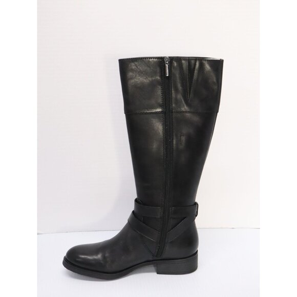 Bandalino Tessi Black Leather Wide Calf Riding Boots Womens Size 8.5 New - Picture 4 of 9